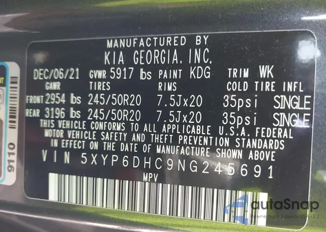 2022 Kia Telluride S from USA, damaged, VIN 5XYP6DHC9NG245691